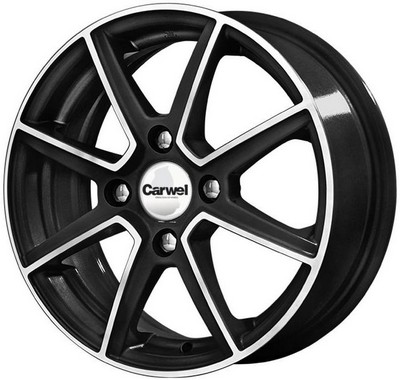 Авто диск Carwel Каппа 4x98 R14 литой черный с полировкой et38 d58,6