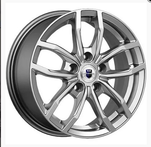 Авто диск K&K Фрост Дарк Платинум 5x114,3 R15 литой серебристый темный et43 d66,1
