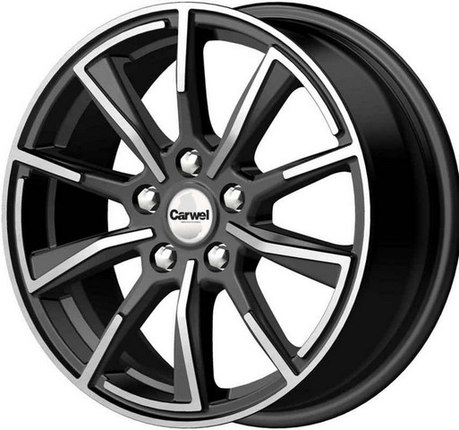 Авто диск Carwel Лабаз 5x114,3 R16 литой черный с полировкой et40 d60,1