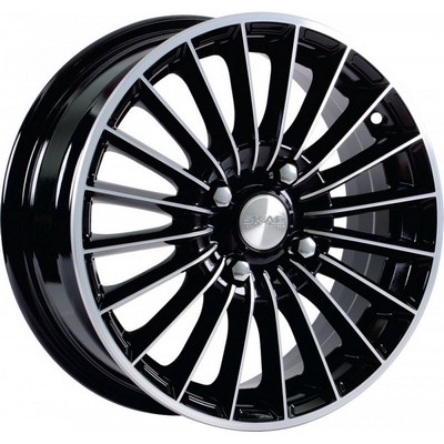Авто диск Skad Веритас Алмаз 4x100 R15 литой черный с полировкой et46 d54,1